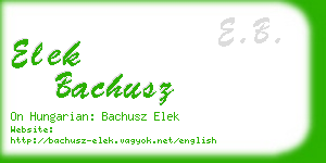 elek bachusz business card